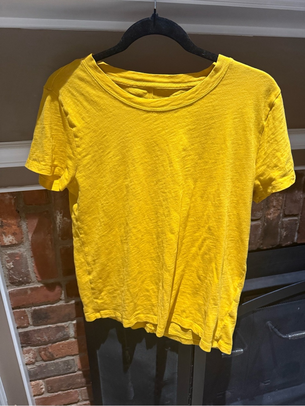 J.Crew Yellow Cotton Short Sleeve Girlfriend Tee Size M
